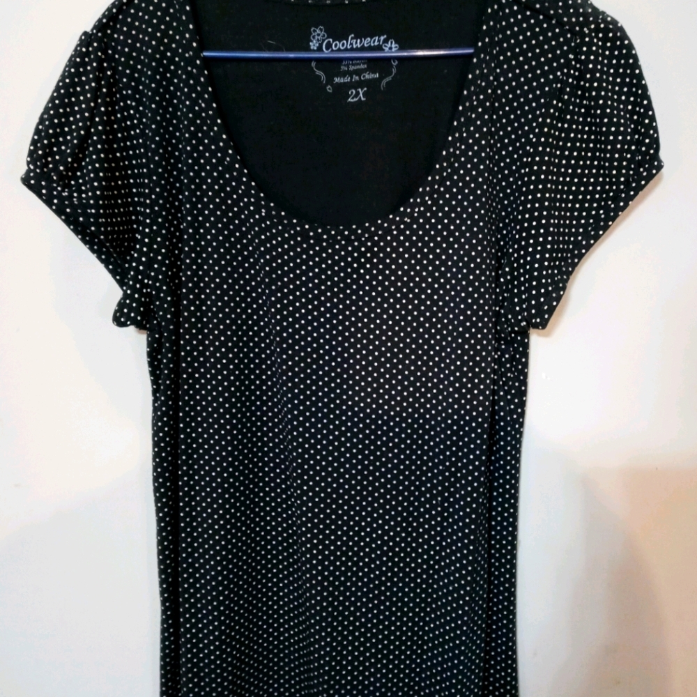 Black polka-dot shirt